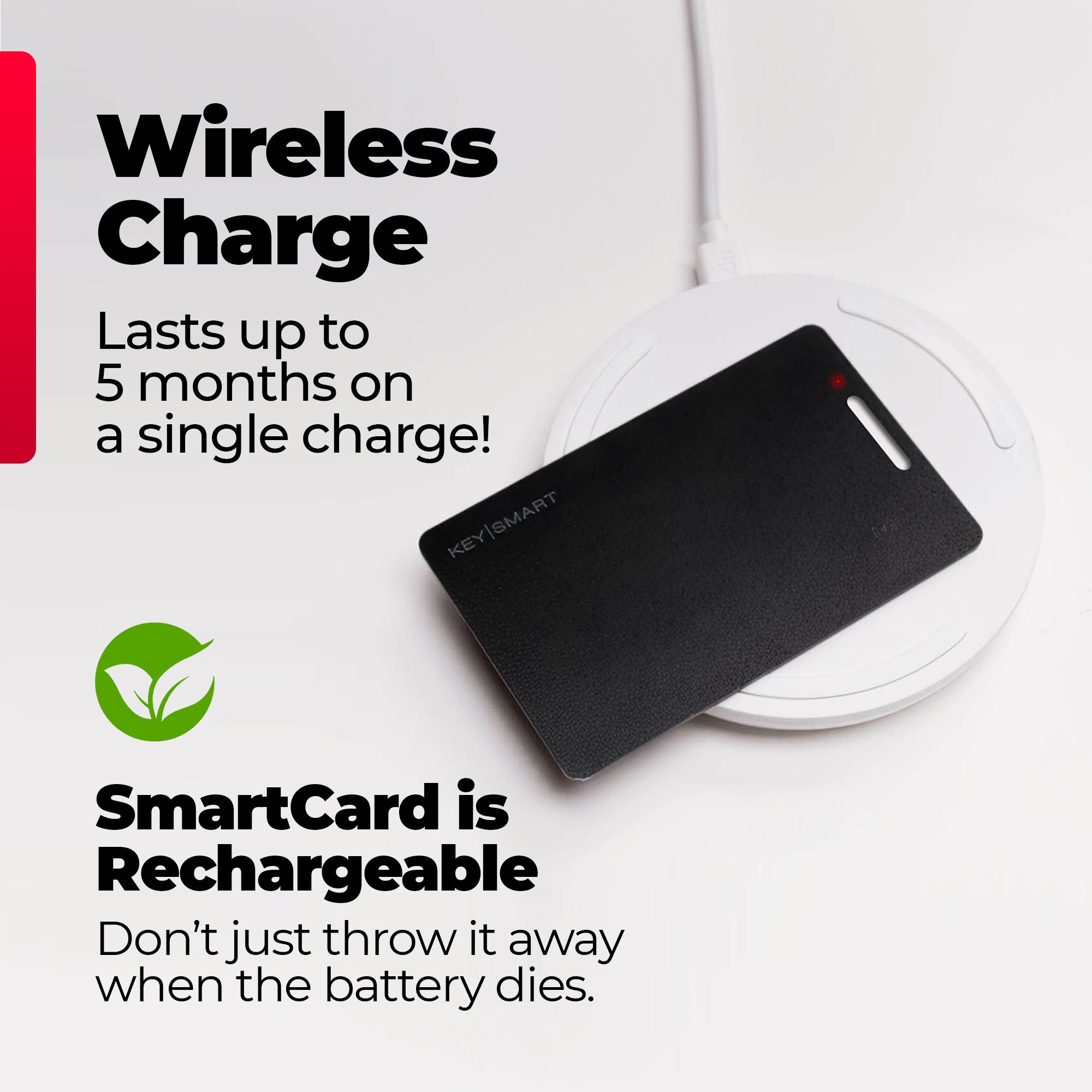 KEYSMART® SMARTCARDFonctionne avec Apple Find My App | Chargement sans fil